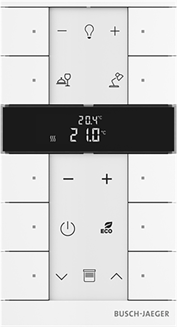 ABB Busch-Jaeger FaH Tenton thermostaat 10-voudig studiowit - 9paa00000111379 - 20090592