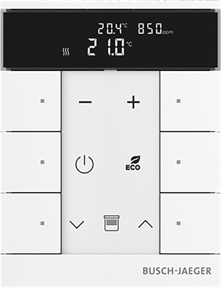 ABB Busch-Jaeger FaH Tenton thermostaat 6-voudig CO2 studiowit - 9paa00000111382 - 20090593