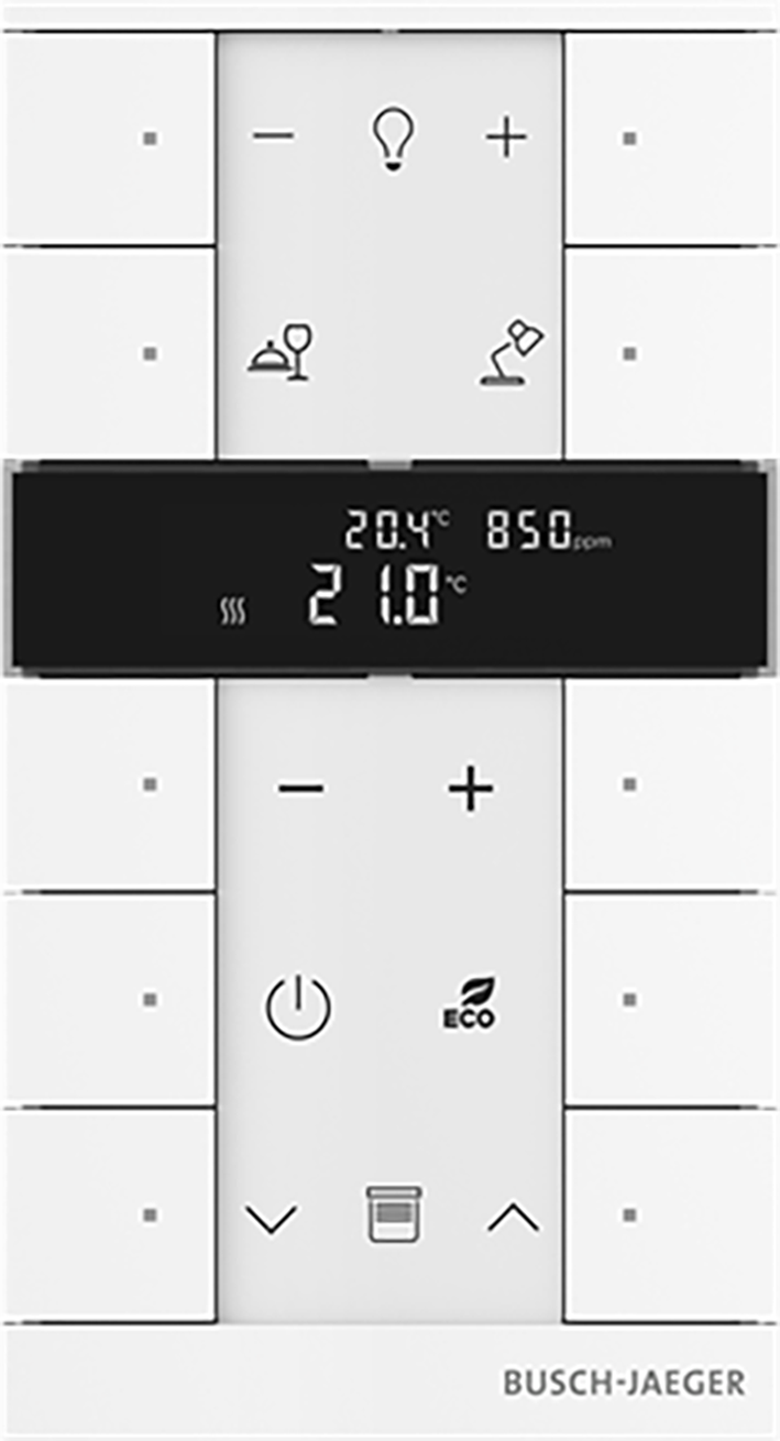 ABB Busch-Jaeger FaH Tenton thermostaat 10-voudig CO2 studiowit - 9paa00000111385 - 20090594