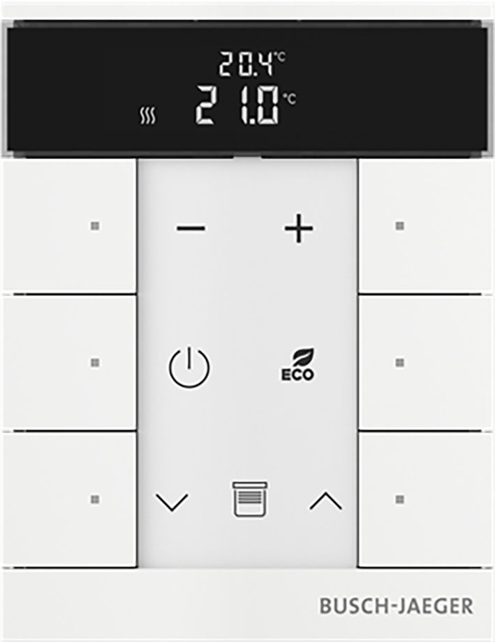 ABB Busch-Jaeger FaH Tenton thermostaat 6-voudig studiowit mat - 9paa00000111394 - 20090597