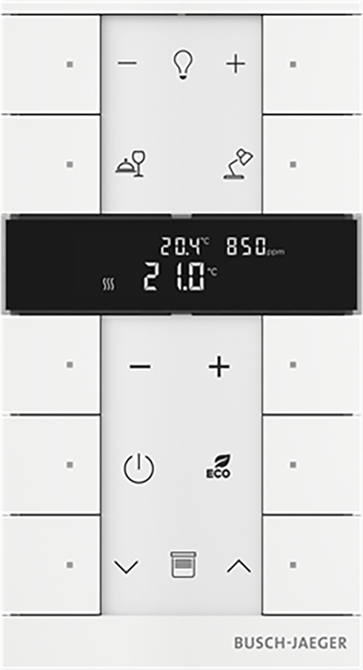ABB Busch-Jaeger FaH Tenton thermostaat 10-voudig CO2 studiowit mat - 9paa00000111403 - 20090600
