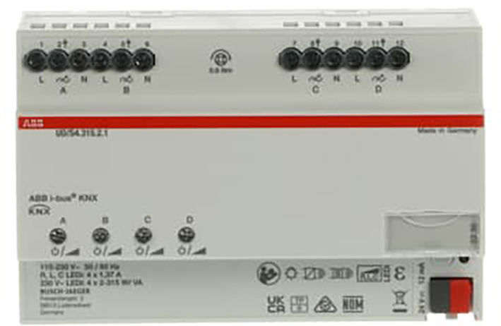 ABB Busch-Jaeger KNX UD/S4.315.2.1 LED Dimmer, 4-voudig, 315 W/VA - 9paa00000149439 - 20090304