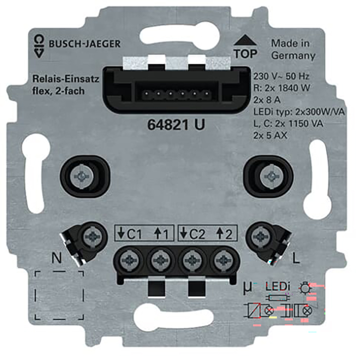 ABB Busch-Jaeger Busch-flexTronics&reg; relaissokkel 2-voudig - 9paa00000165931 - 20091038