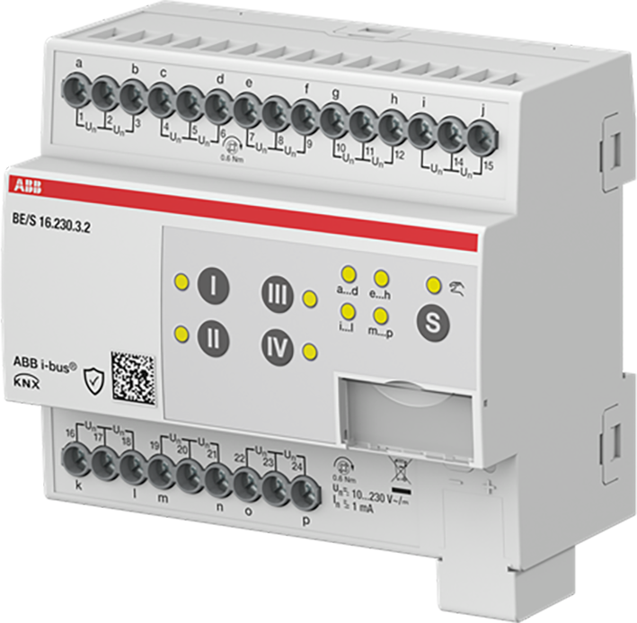 ABB Busch-Jaeger Binaire ingang, 16-voudig, 10-230 V handmatige bediening, DIN-rail. - 9paa00000198315 - 20087891