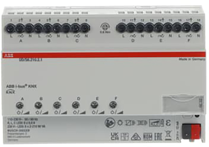 ABB Busch-Jaeger KNX LED Dimmer, 6-v, 210 W/VA, DINrail - 9paa00000252699 - 20090302