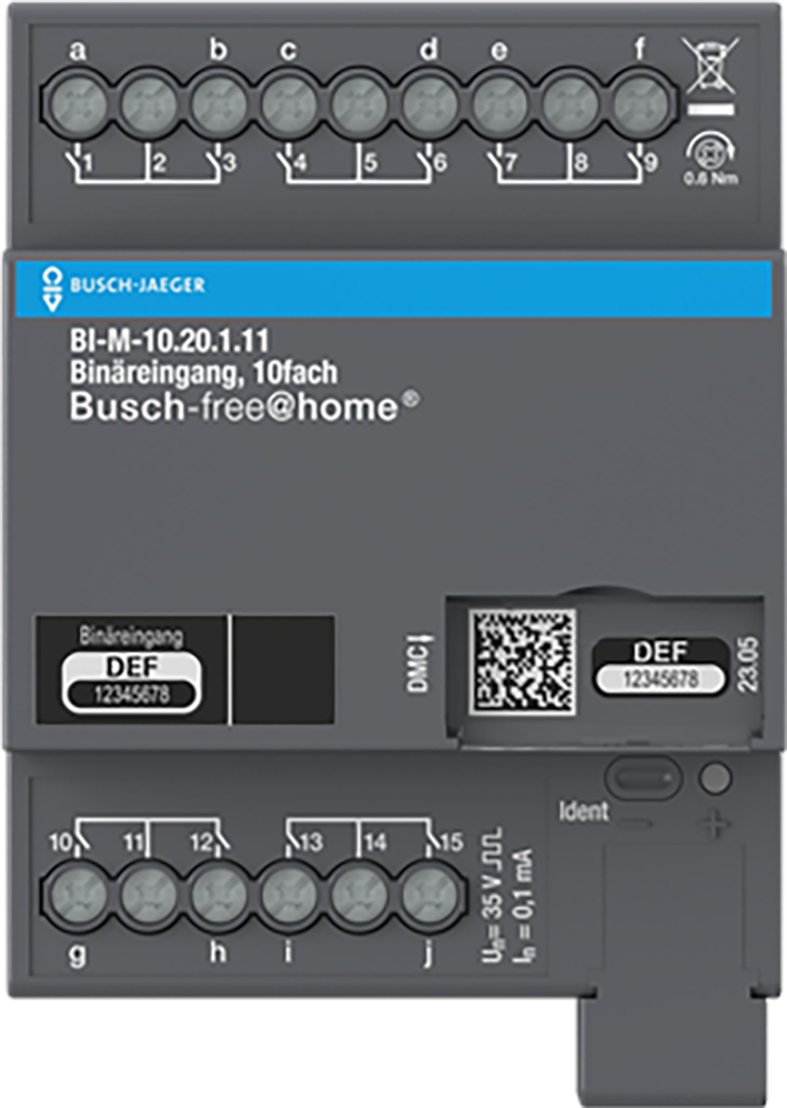 ABB Busch-Jaeger Busch-free@home&reg; Binaire ingang, 10-voudig voor potentiaalvrije contac - 9paa00000329364 - 20087937