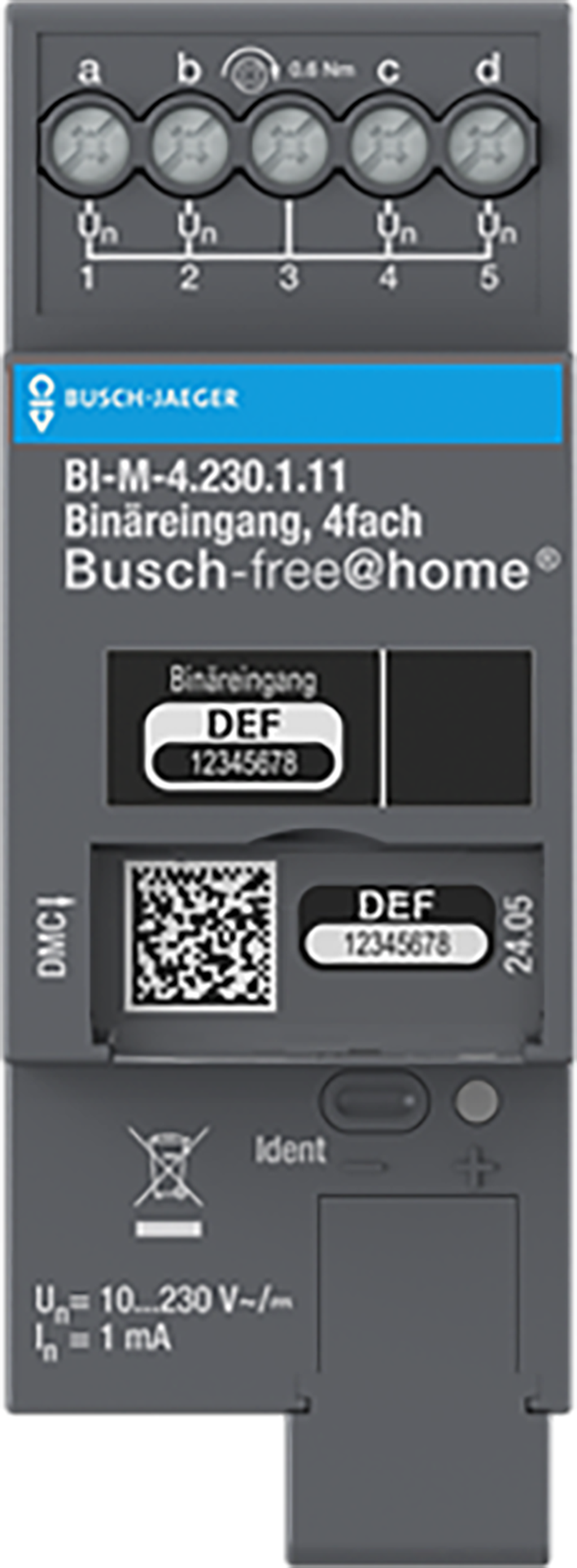 ABB Busch-Jaeger Busch-free@home&reg; Binaire ingang 4-voudig, 10-230 V handmatige bedienin - 9paa00000329370 - 20087938