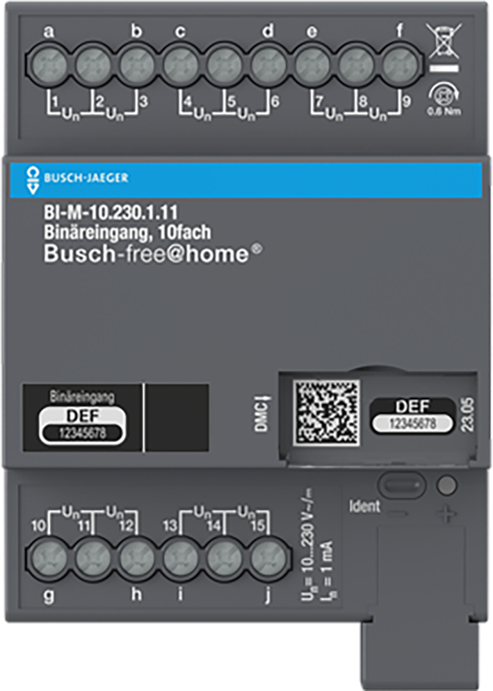 ABB Busch-Jaeger Busch-free@home&reg; Binaire ingang 10-voudig, 10-230 V handmatige bedieni - 9paa00000329376 - 20087939
