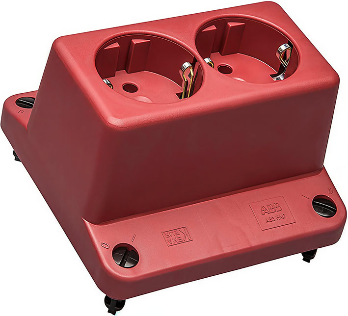 ABB Installatiedozen en -kasten Deksel 3640 met 2-voudige WCD, rood  gerecycled kunststof - 9paa00000351268 - 20087363