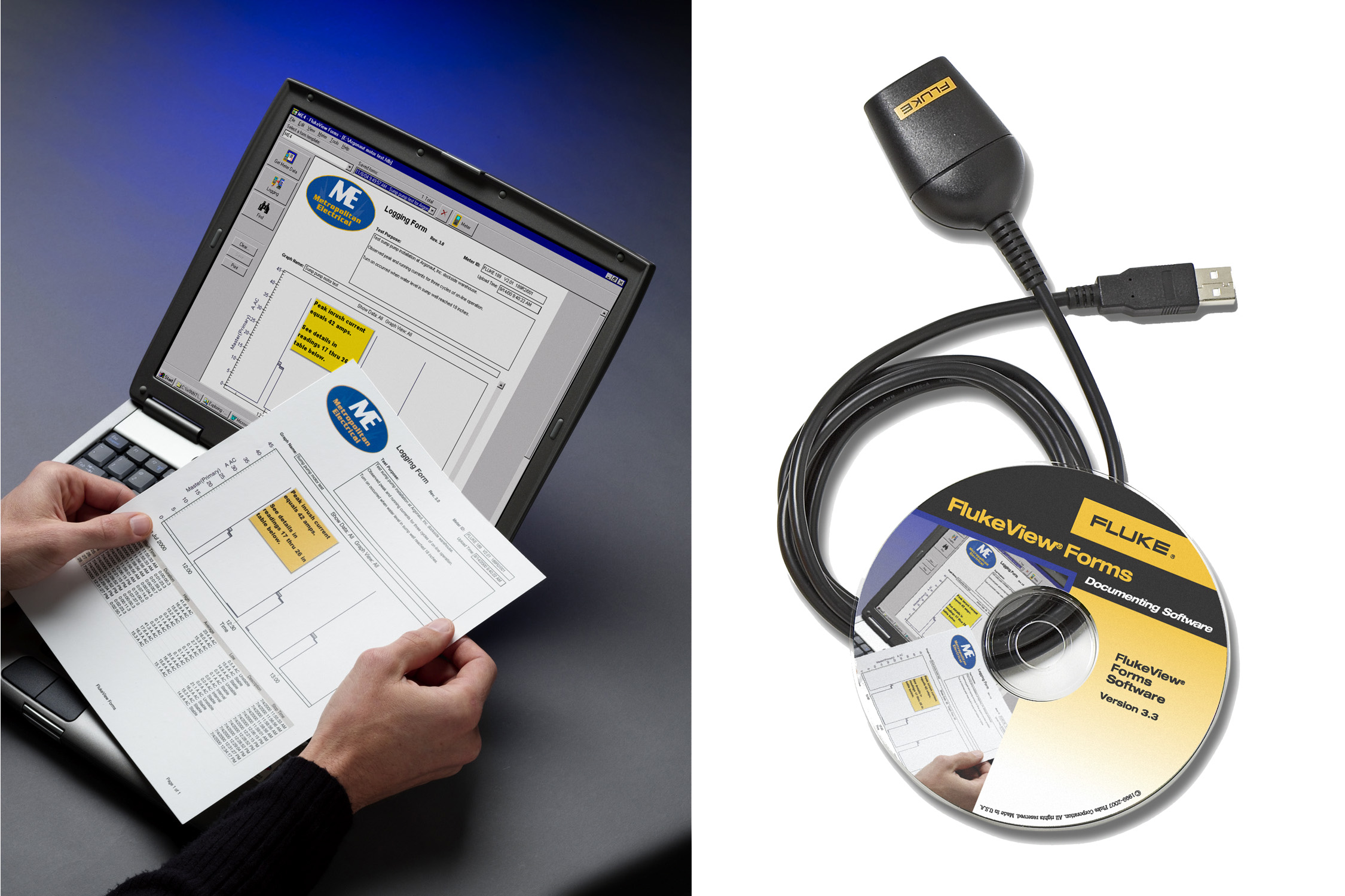 Fluke View Forms-software met kabel - Fvf 01 - 20011386