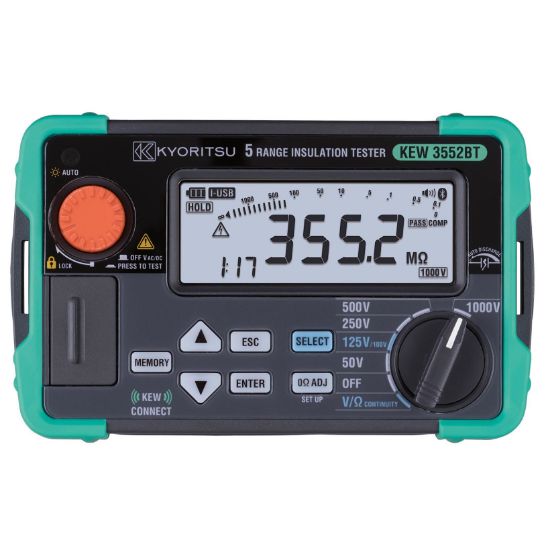 Kyoritsu Digitale Isolatieweerstandmeter 50/100/125/250/500/1000V met geheugen - Kyoritsu203552bt - 20037215
