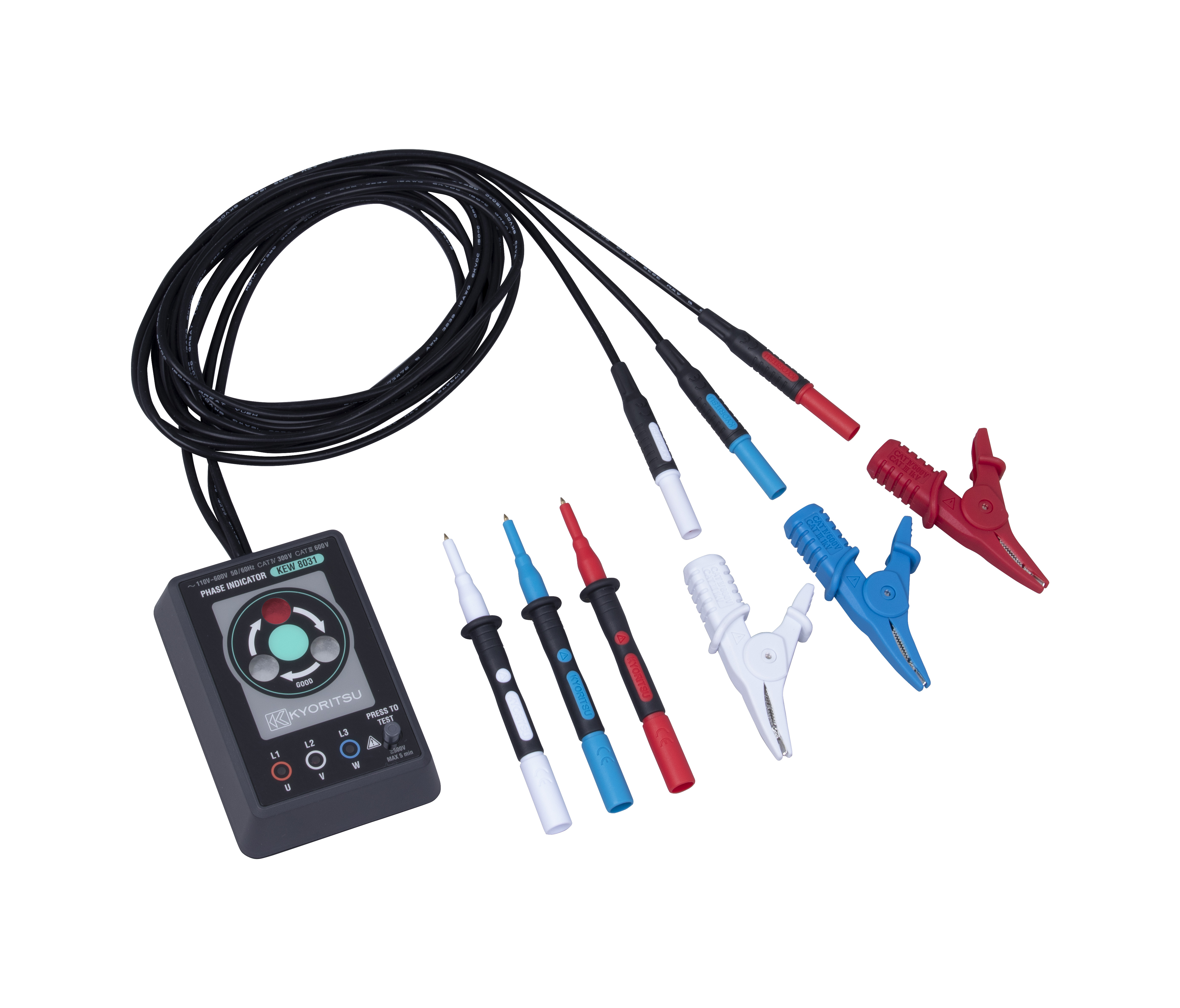 Kyoritsu Draaiveldmeter bereik van 110V tot 600V AC met draagtas - Kyoritsu20kew208031ce - 20037245