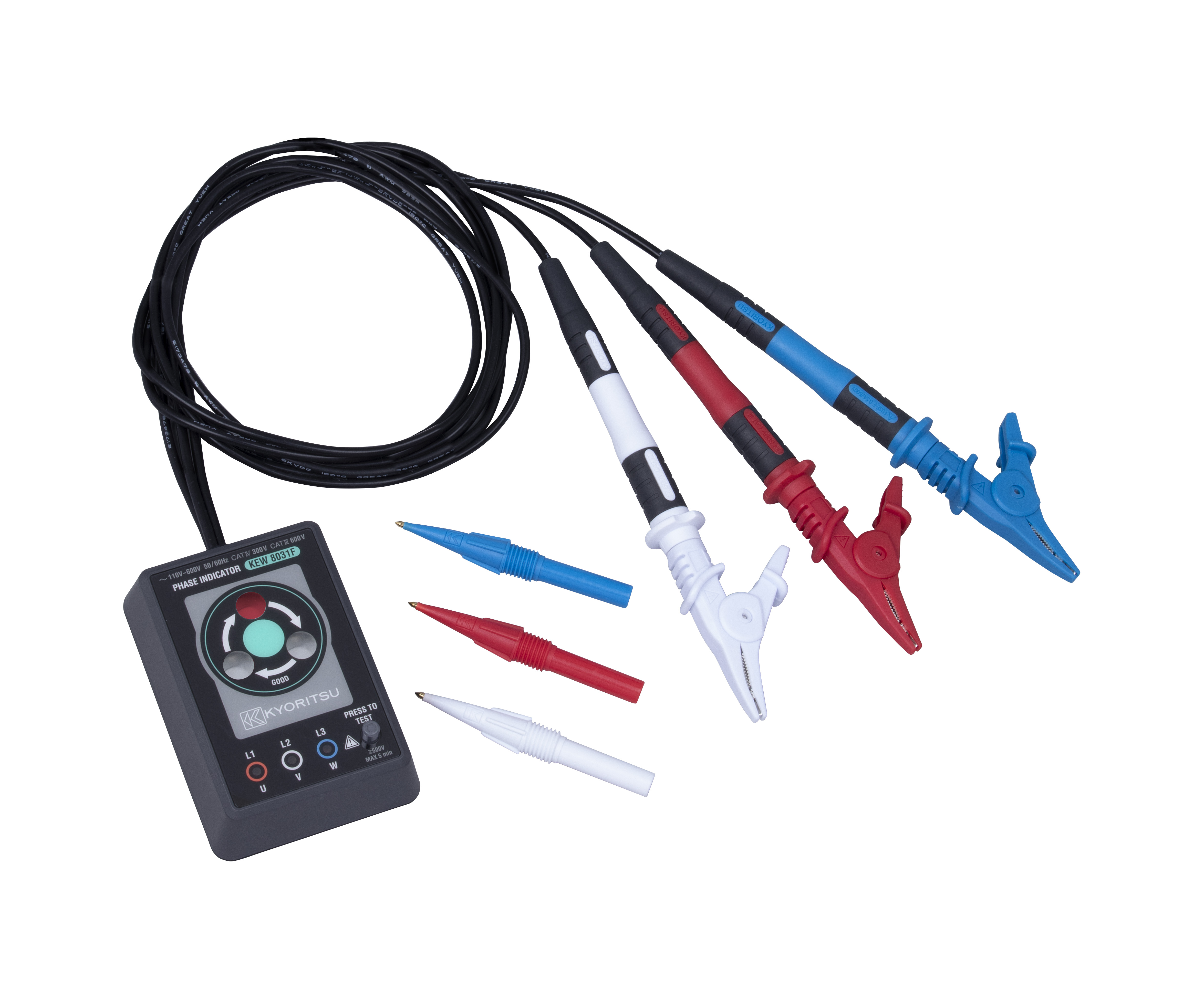 Kyoritsu Draaiveldmeter met gezekerde meetprobes en draagtas - Kyoritsu20kew8031f - 20037246