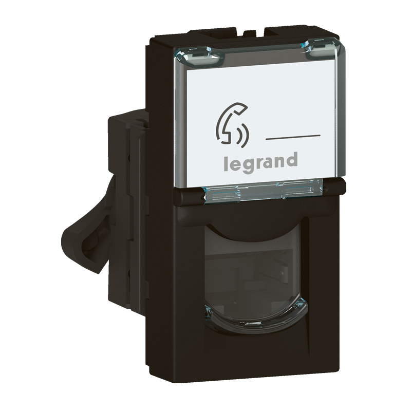 LEGRAND mosaic contactdoos rj45 cat6 ftp 1mod zwart 079162L - Lg 079162l web r - 11008725