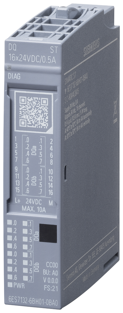 SIEMENS simatic et 200sp dq 16x24vdc/0.5 6ES71326BH010BA0 - P st70 xx 02085p - 11007494