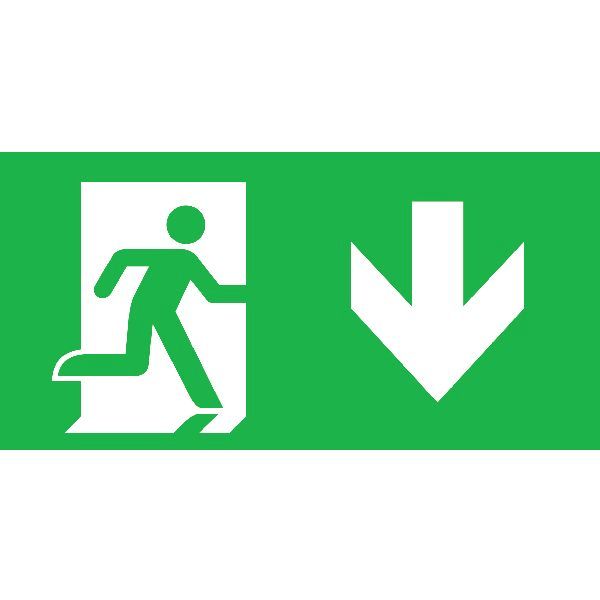 ECOLIGHT pictogram sticker nood uit pijl omlaag PAM-SD - Pin exce ue - 11001566