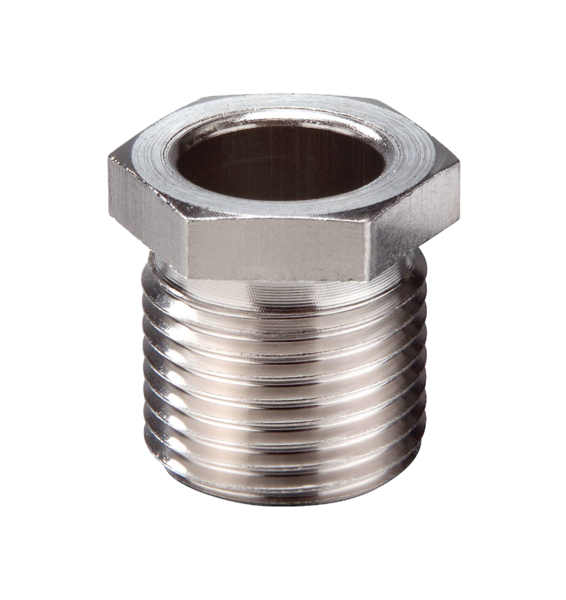 Wiska Drukmoer messing vernikkeld lange tap -150-250 graden M24x1,5 - Productfoto transparant drukmoer messing vernikkeld lange tap wiska - 20194706