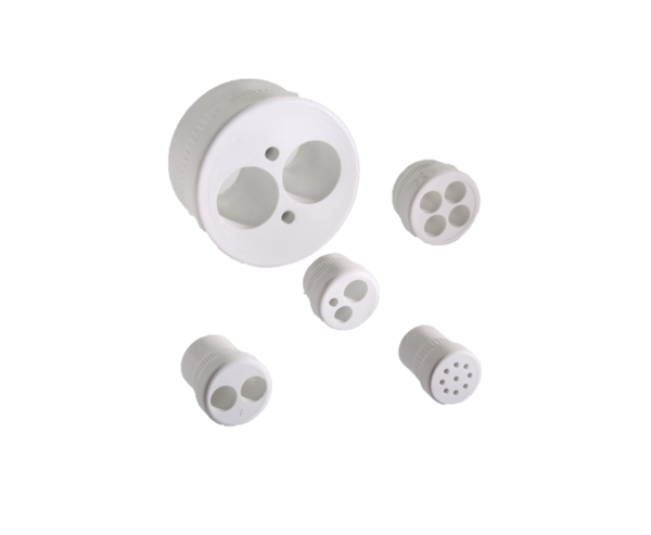 Pflitsch Inzetstuk, TPE, kort, doorlaat 2x11mm - Productfoto transparant pflitsch uni dicht inzetstukken meervoudig - 20153692