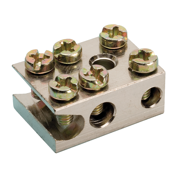 JMV aardblokje (E) 2x25+1x6mm&sup2; schuin - Productfoto transparant radiatorklem e jmv 9200044 - 5031944