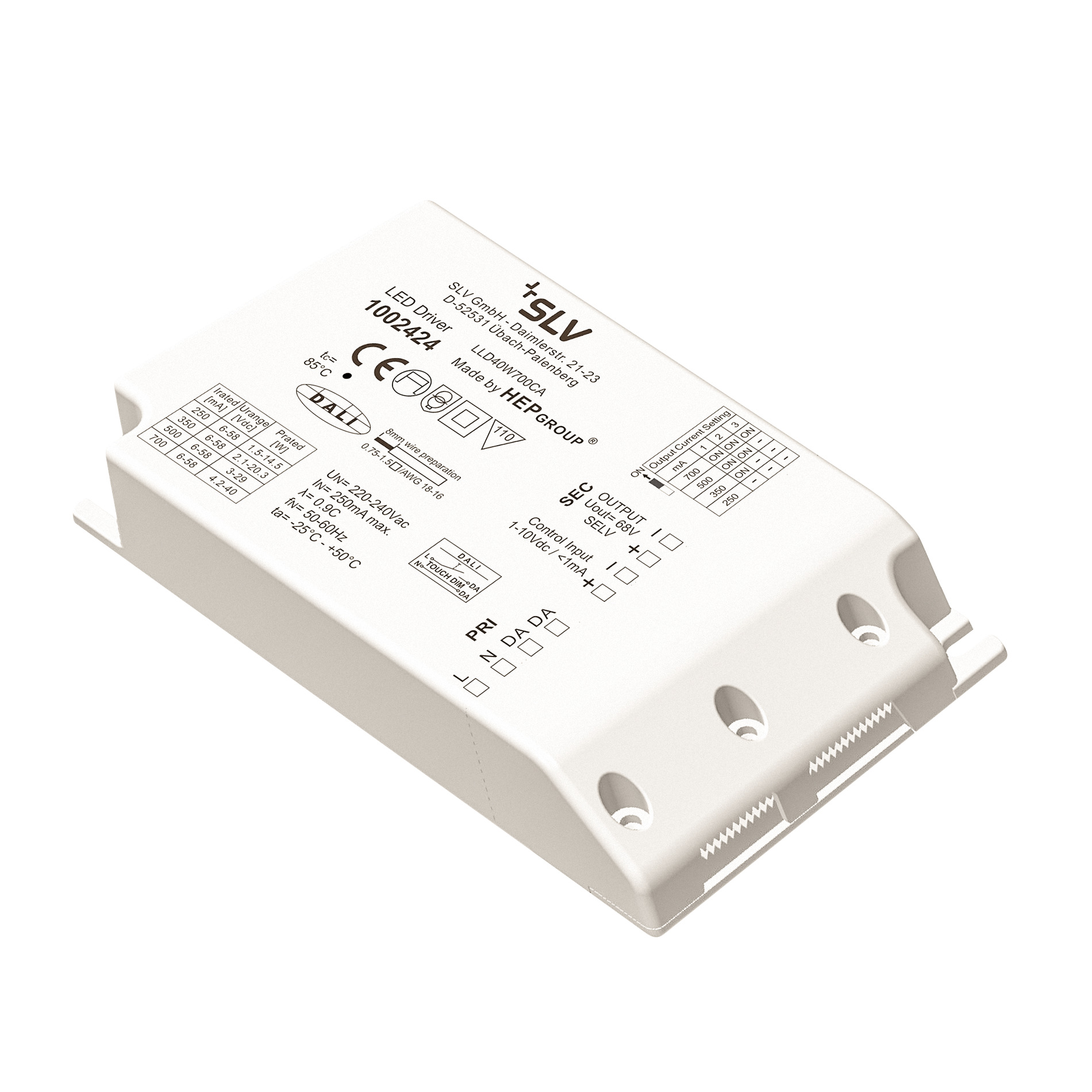 SLV Led-voeding MEDO 40 dimbaar DALI/1-10V - Slv 1002424 ren1 h rgb - 20023392