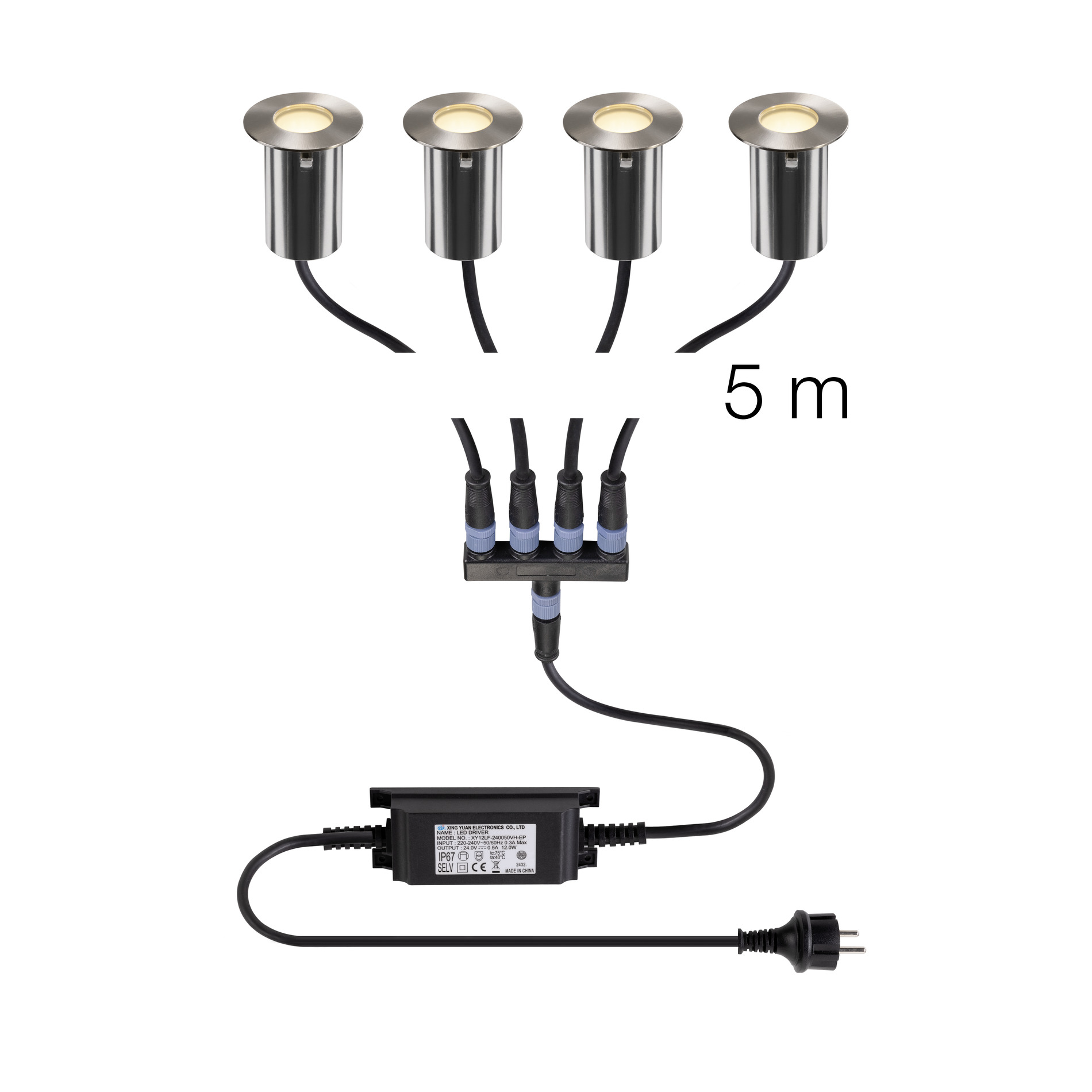 SLV TRAIL-LITE&reg; 60, set van 4, vloerinbouwarmatuur, 3000K, IP67, rond, roe - Slv 1008841 1 h rgb - 20027284