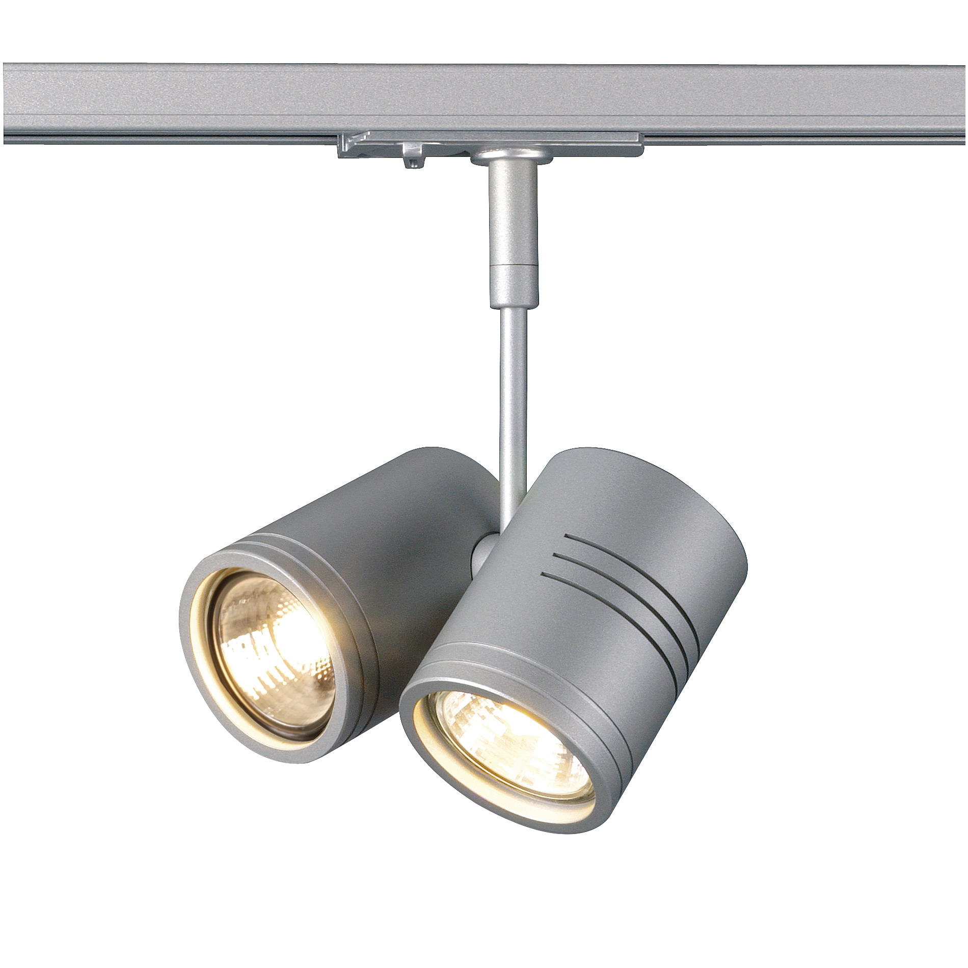 SLV BIMA II lampenkop, zilvergrijs , 2xGU10, max. 50 W, incl. 1-fase adapt - Slv 143432 1 h rgb - 20028770