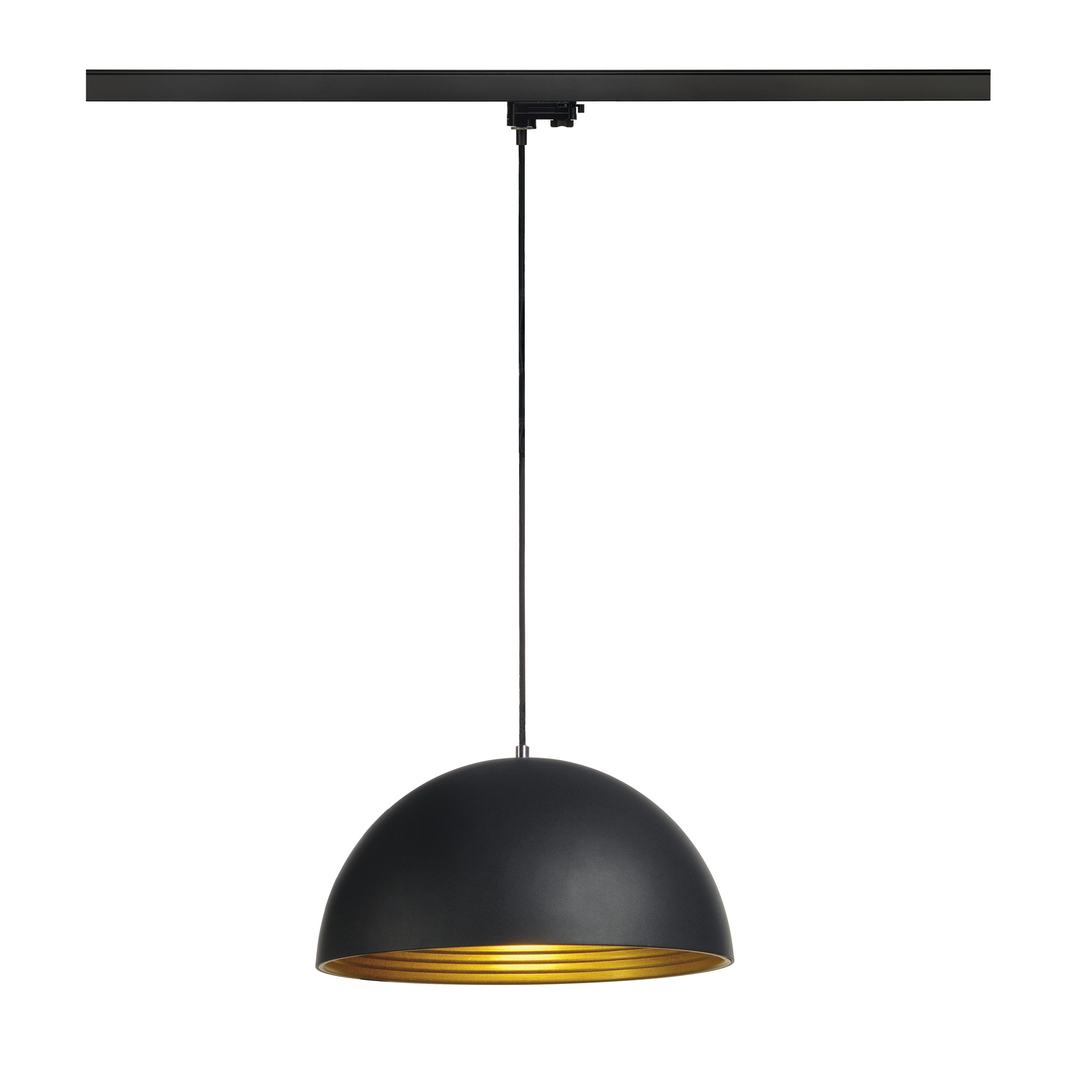 SLV FORCHINI M, pendel, 40cm, rond , zwart/goud, E27, incl. zwarte 3-fase  - Slv 153130 1 h rgb - 20029005