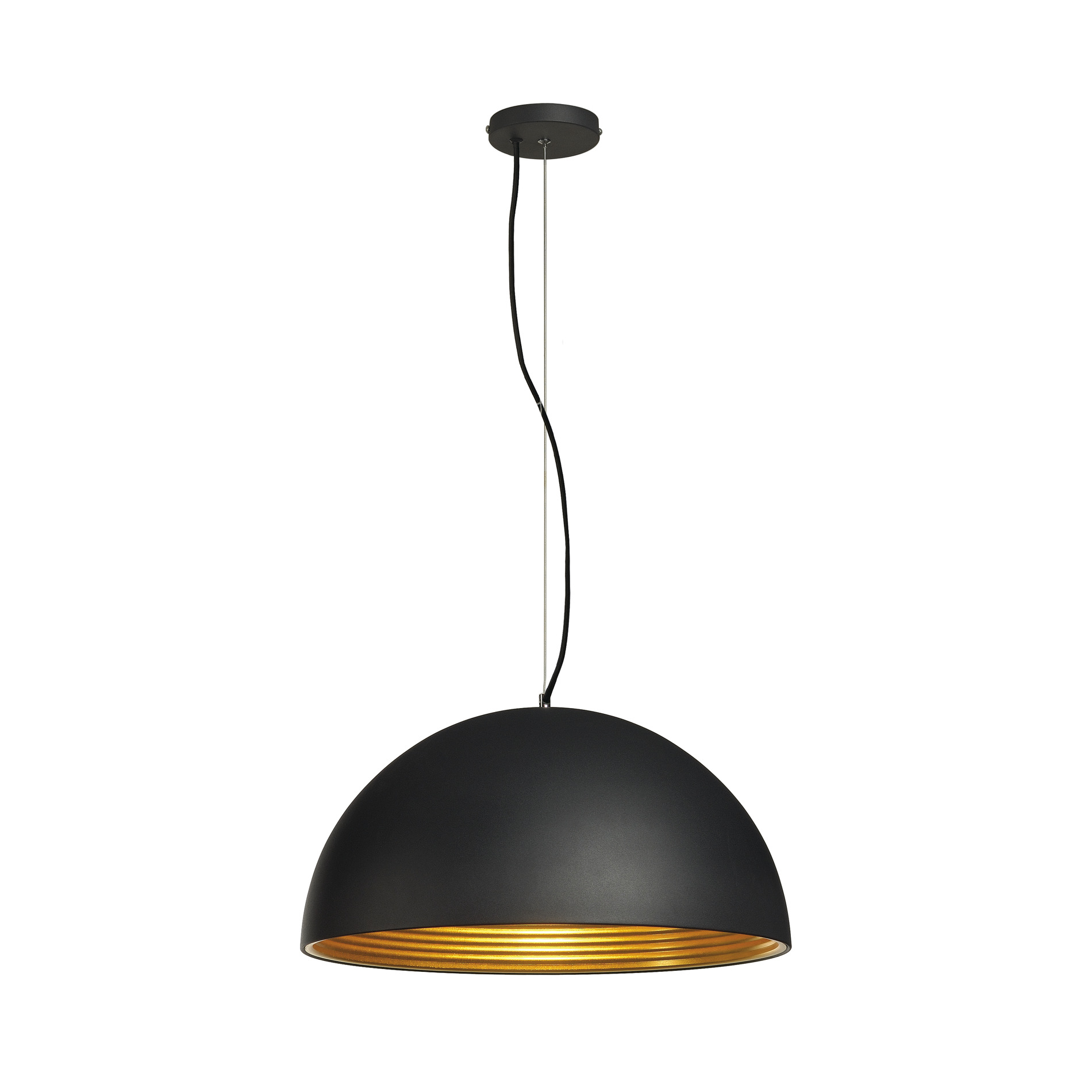 SLV FORCHINI M, pendel, PD-1, 50cm , rond, zwart/gold, E27, max. 40W - Slv 155930 1 h rgb - 20029043
