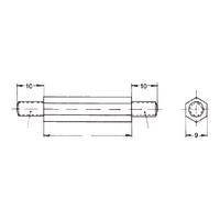 afstandhouder m6 60mm schroef/schroef - 01043 2 - 5070636