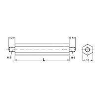 afstandhouder m6 100mm schroef/schroef - 01082 2 - 5070634