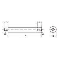 Afstandhouder ge&iuml;soleerd m5x80 a100 stuks - 01664 2 - 11000645