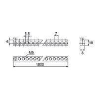 Dijkman Elektrotechniek KLM-1000 aardrail-nulrail vernikkeld 1M 142P - 02002 2 - 20157983