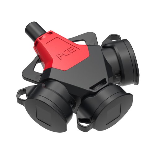 PCE Drieweg koppelcs randaarde Taurus afdekkap zwa/roo rubber 16A 250V~ - 02632d2dc7a9dacc5fe100bdc76a4bcc - 20158232