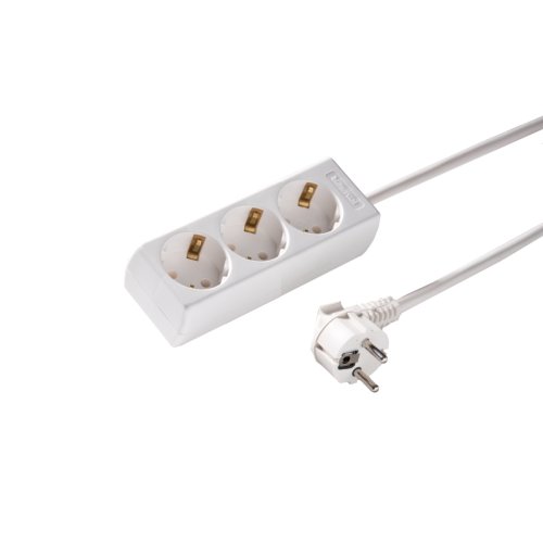 KAISER tafelcontactdoos 3v 45gr wit 5 mtr snoer - 04024881702491 - 4024038