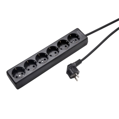 KAISER tafelcontactdoos zwart 6v 5 mtr snoer - 04024881704204 - 11002182