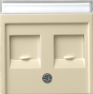 GIRA centraalplaat 2xmj rj45 creme 066301 - 066301 - 3300102