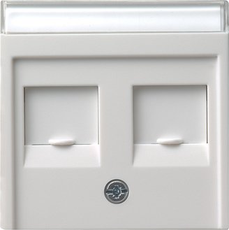 GIRA centraalplaat 2xmj rj45 schuif zuiver wit 066303 - 066303 - 11001477