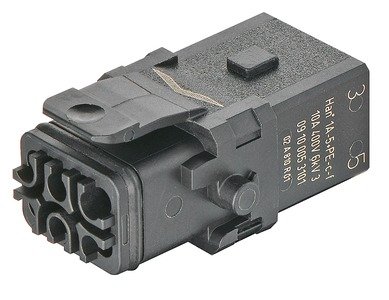 HARTING Han 1A-5+PE-c-f latch - 09 10 005 3101 rgb01 web - 20032321
