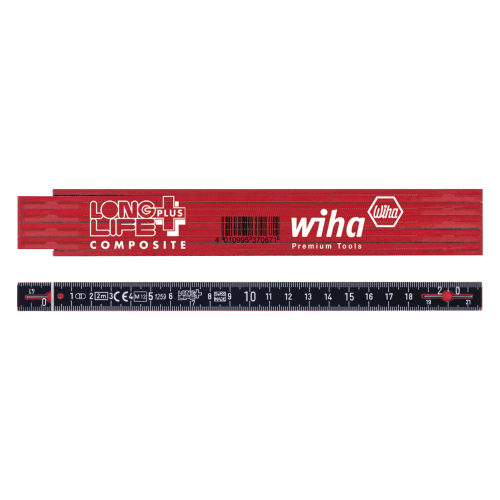 WIHA Longlife Plus Composite Duimstok 410 2005 metrisch 10 delen rood/ - 09b165bb dc22 4f33 8711 de2ccd3794fb - 20013743