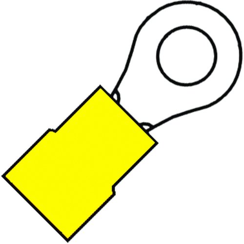 KLEMKO ringkabelschoen 6 qmm geel m12 a50st A 4613 R - 101040 - 4023067