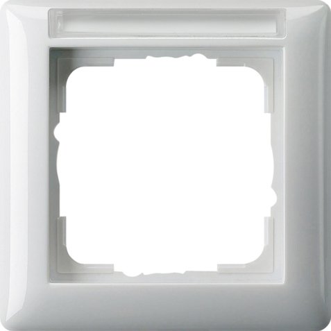 GIRA afdekraam 1v tekstkader zuiver wit glanzend st55 109103 - 109103 - 3300343