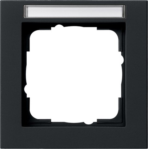 GIRA afdekraam 1v tekstkader zwart mat e2 109109 - 109109 - 11002427