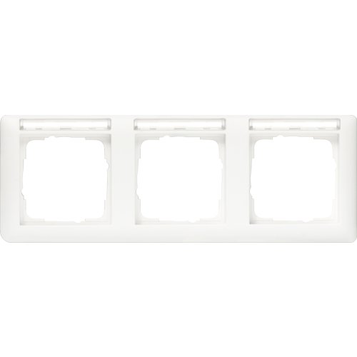 GIRA afdekraam 3v tekstkader zuiver wit glanzend st55 109303 - 109303 - 3300140