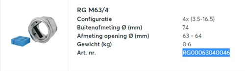 ROXTEC rmg63/4 nikkel / thermisch verzinkt - 11003137 - 6728644