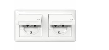 GIRA wcd inb 2v + afdekraam zuiver wit glanzend ip44 415803 - 11006772 - 11006772