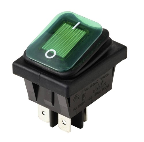 drukschakelaar on-none-off groen 230v 16a ip65 - 11010682 - 11010682