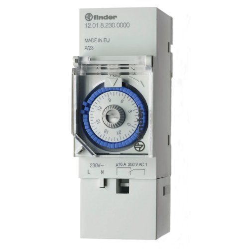FINDER tijdklok analoog 1w 16a 230vac 12.01.8.230.0000 - 1201 - 4375090