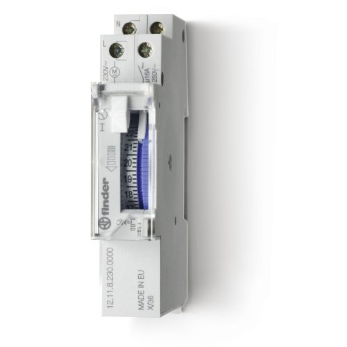 Finder FIN TIJDSCH.KLOK 1M 16A 230VAC - 1211 - 20005999