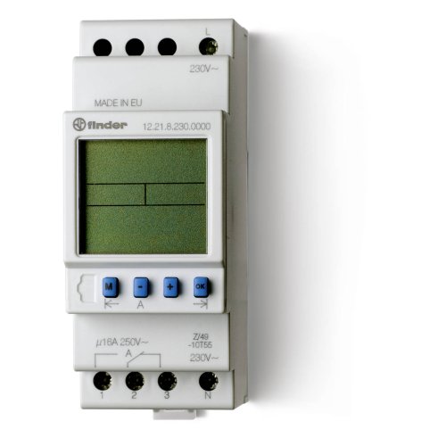 FINDER tijdklok wekelijks 1w 16a 230vac 12.21.8.230.0000 - 122182300000 - 4375092