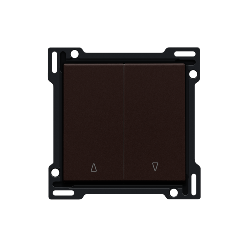 Niko Afwerkingsset voor tweevoudige rolluikdrukknop, dark brown coated - 124 65914 foto - 20055122